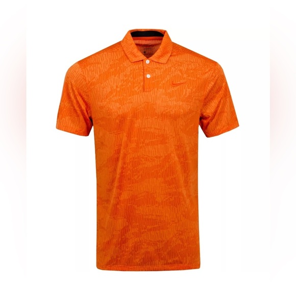 NWT Men’s Orange Camo Nike Standard Dry Fit Golf Tee Shirt Top L - Picture 1 of 5